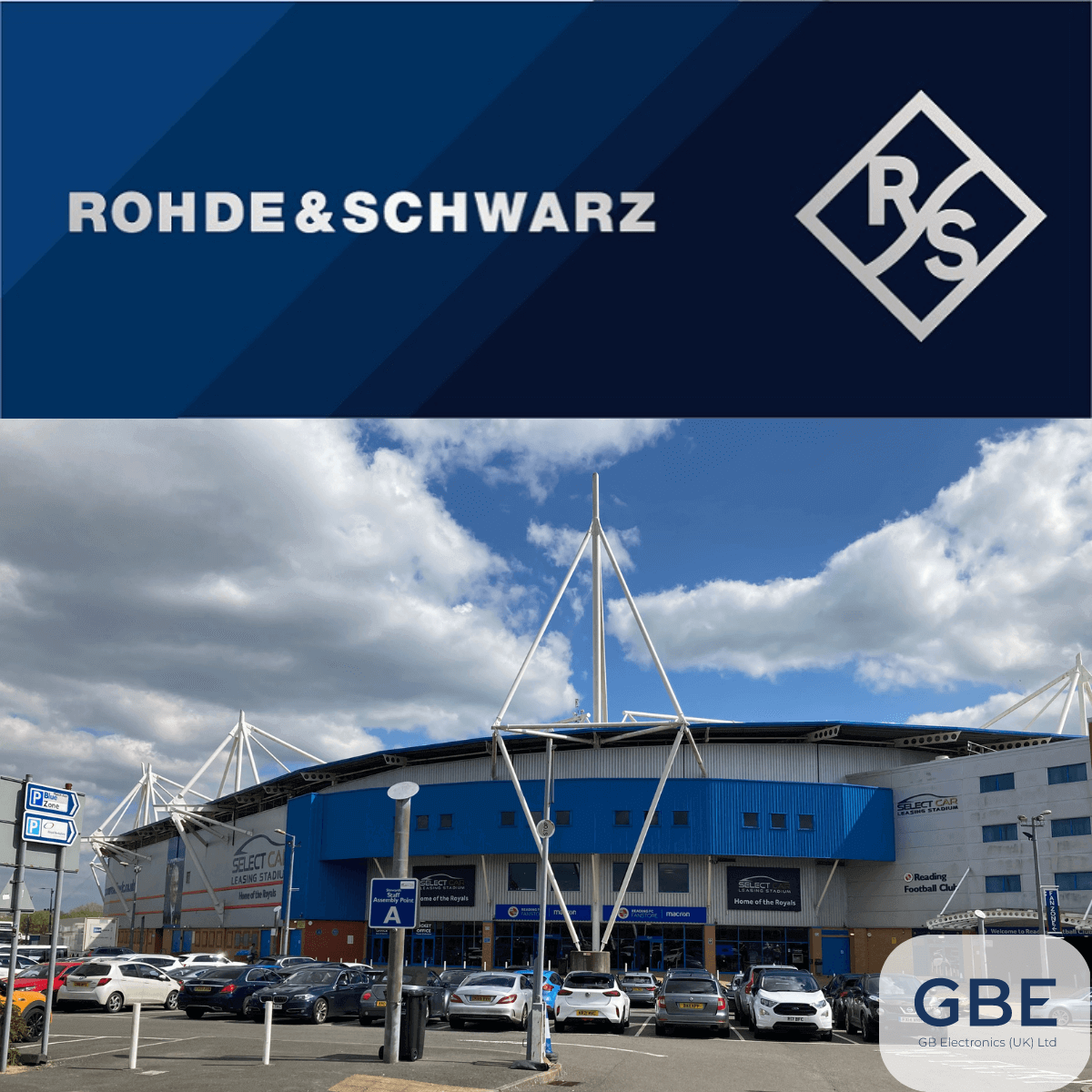 An external view of the Select Car Leasing Stadium in Reading